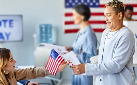 Woman voting