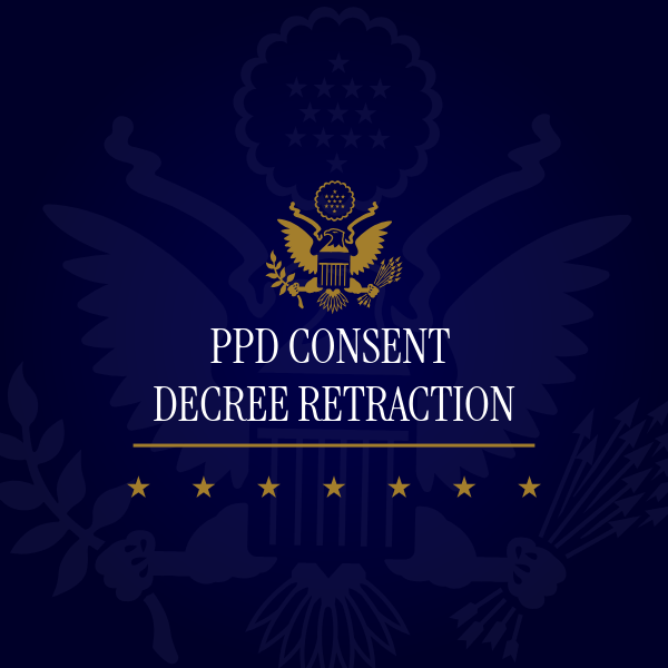 PPD Consent Decree Retraction